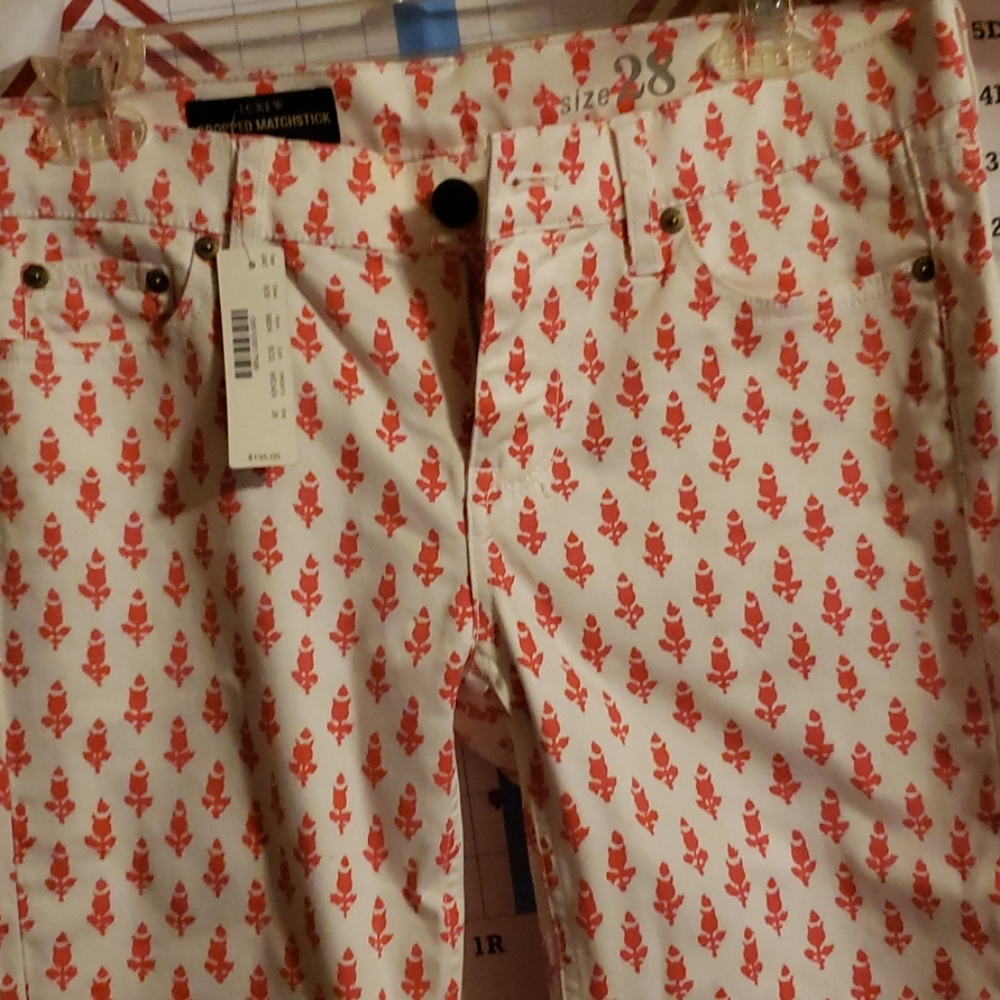 J CREW PRINTED CAPRIS
